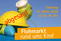 Flohmarktplakat der Kita Mullewapp mit dem Hinweis "abgesagt"